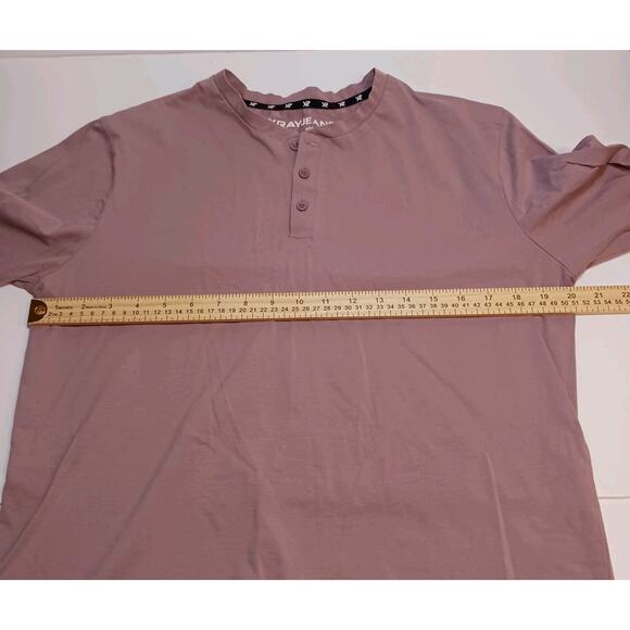 XRay Jeans Shirt Womens Medium Long Sleeve 3-Button Front Top Light Purple Mauve - Picture 7 of 8